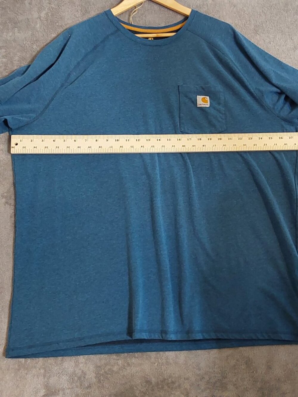 Carhartt Force Pocket Tee Shirt 3XL Relaxed Fit Blue Workwear Short Sleeve - Picture 5 of 8